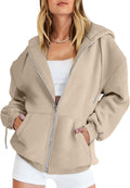 ANRABESS Womens Zip Up Hoodies Long Sleeve Oversized Sweatshirts