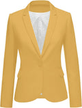 Women's Long Sleeve Notch Lapel Blazer - Versatile Workwear