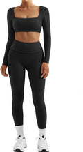 SUUKSESS Women 2 Piece Workout Set - Compression Leggings & Padded