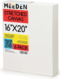 MEEDEN Stretched Canvas Pack of 6 for Painting, 16x20 in