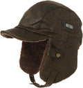 Aviator Hat for Men Faux Leather Trapper Cap - Oversize Fit