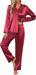 Ekouaer Silk Pajamas Set Long Sleeve Satin Pajama Sets - Elegant This
