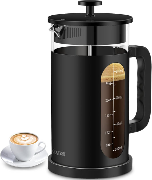 QUQIYSO French Press Coffee Maker - Durable 34oz Coffee Press
