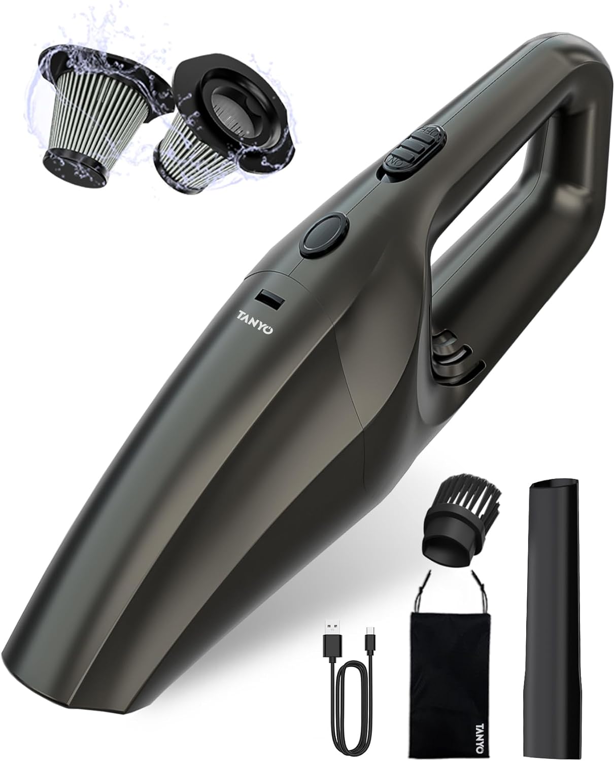 TANYO Cordless Car Vacuum - Powerful 120W Suction