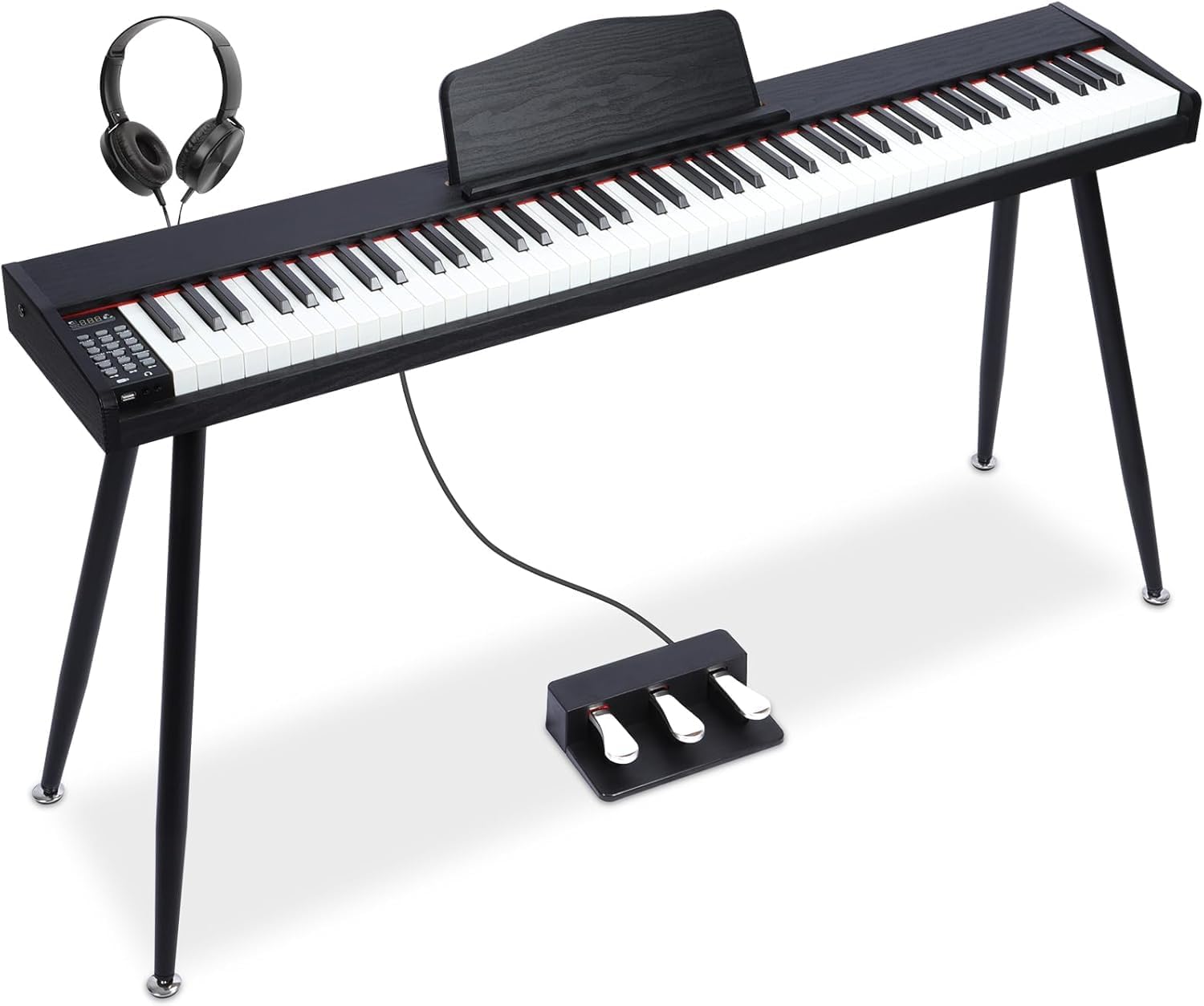 88 Key Digital Piano for Beginners with Weighted Keys and Pedals