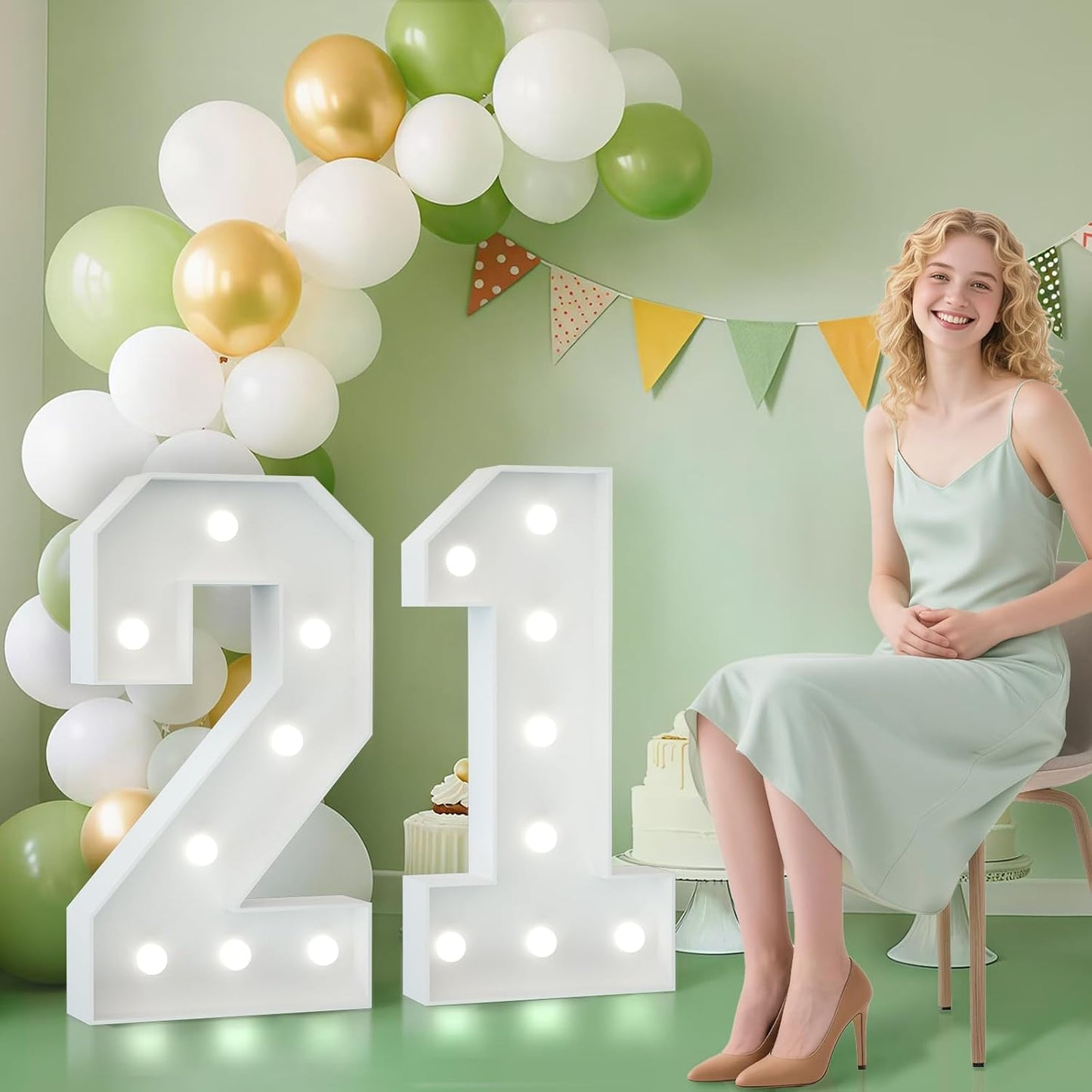 21 Light Up Numbers for 21th Birthday Party Decorations
