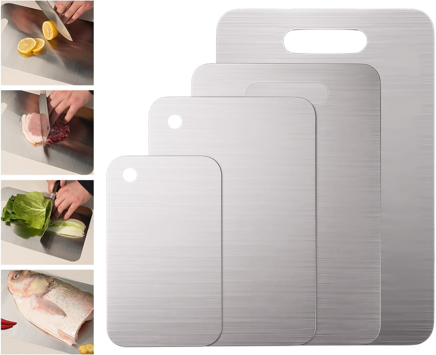 Stainless Steel Cutting Board Set for Kitchen by YAAHEIJA