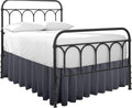 Ruffled Bed Skirt with Split Corners - 16ft Drop Dark Grey Queen