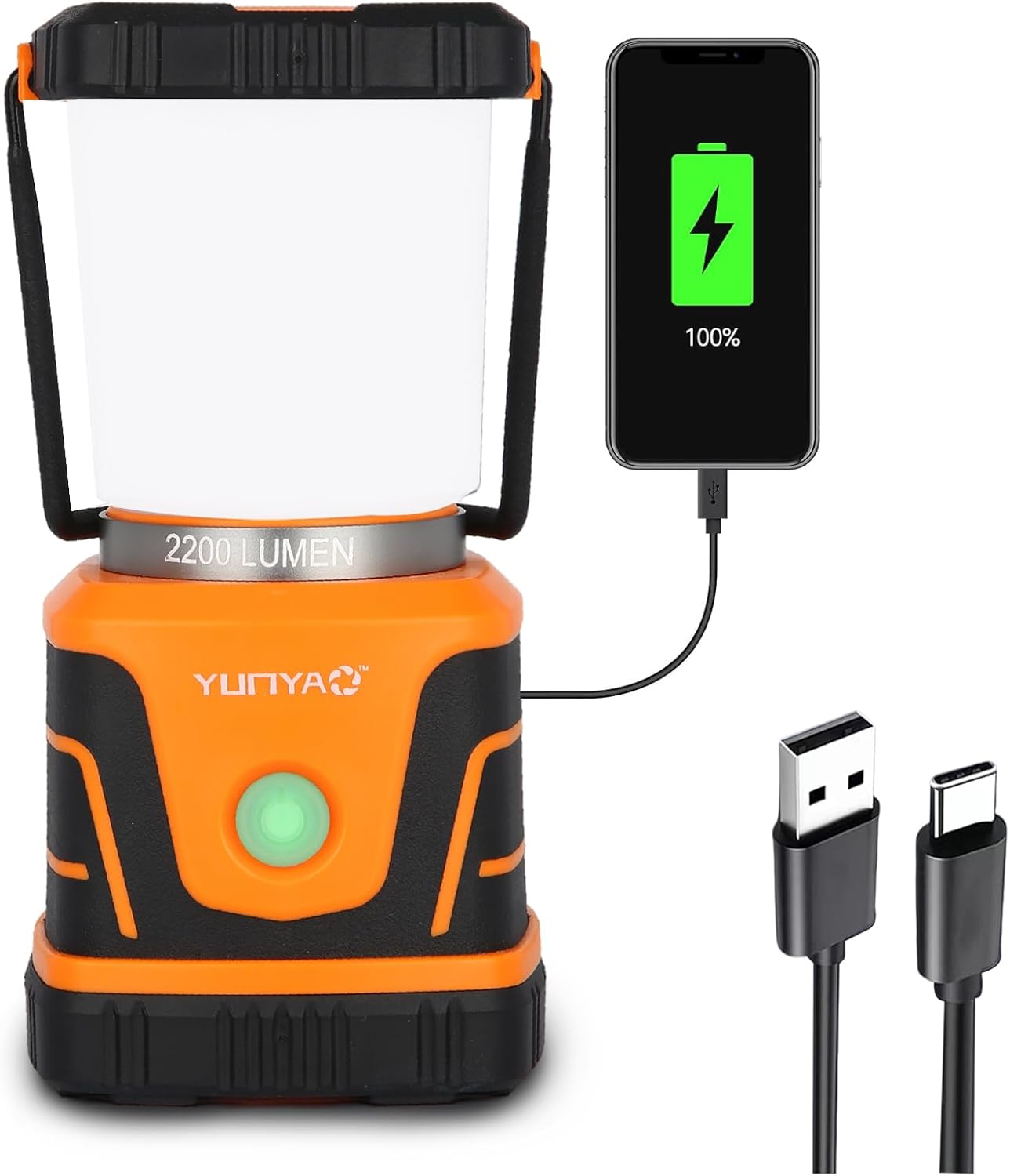 YUNYAO Rechargeable Camping Lantern: 2200LM Brightness, 4 Light Modes
