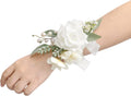 Wedding Wrist Corsage Set 6pcs Snow White - Timeless Bridal Accent