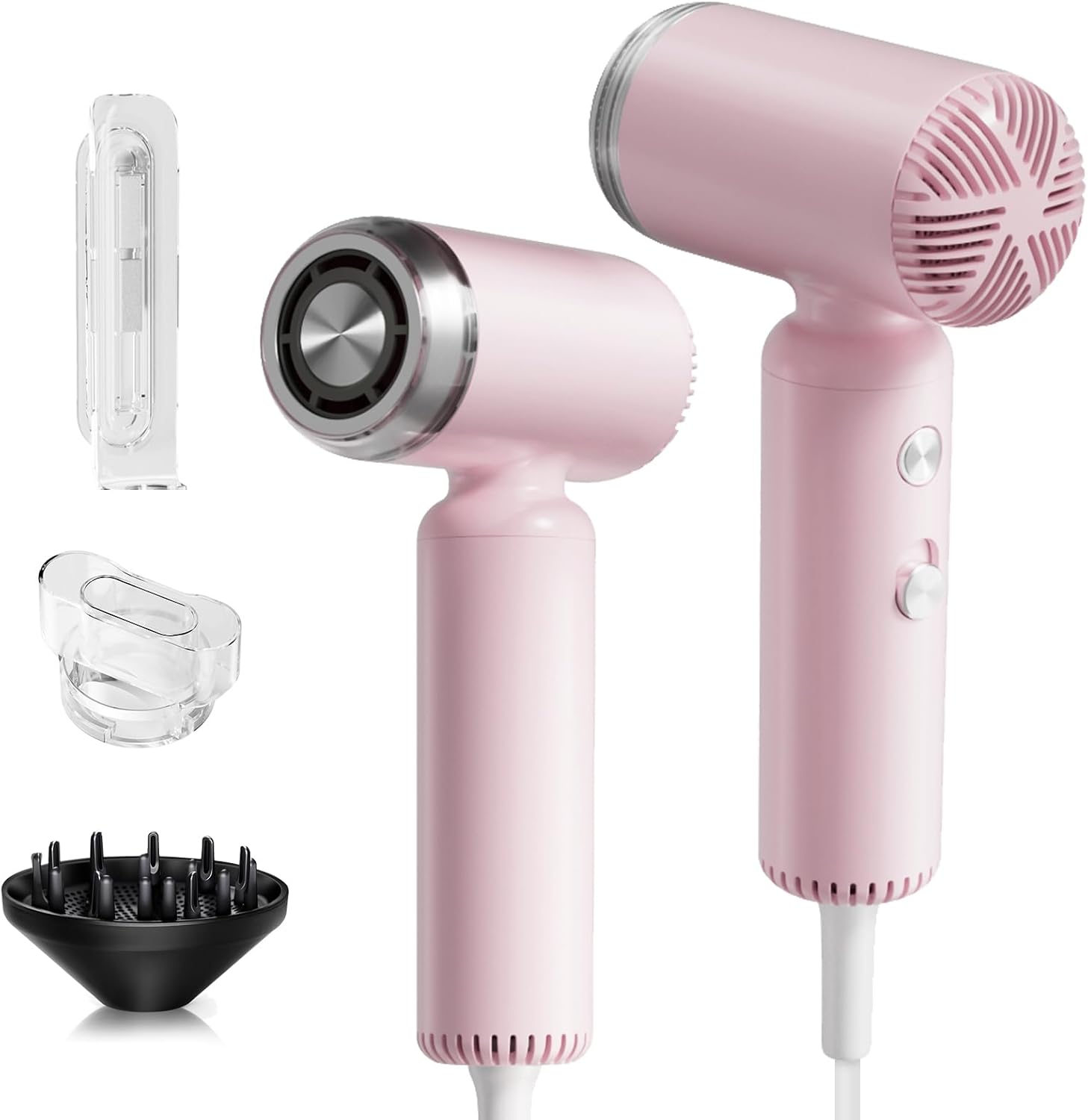 Super Mini Ionic Travel Hair Dryer with 200M Ions, Fast Drying, Pink