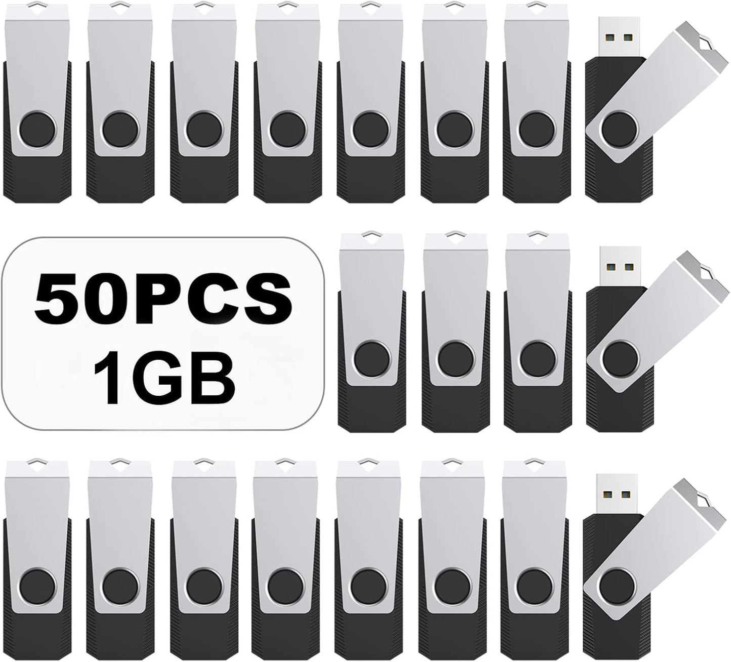 TOPESEL 50PCS 1GB USB Flash Drives - Reliable Swivel Design