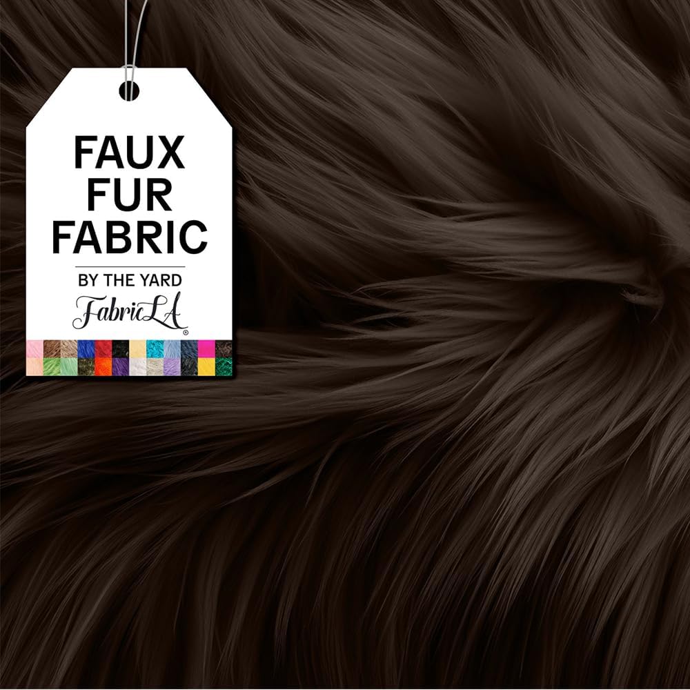 Luxurious Dark Brown Faux Fur Fabric for Crafting and Sewing