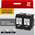 275XL Black Remanufactured Ink Cartridge Replacement 2-Pack - High