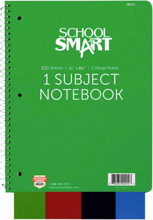 School Smart College Ruled Notebook - 100 Sheets!