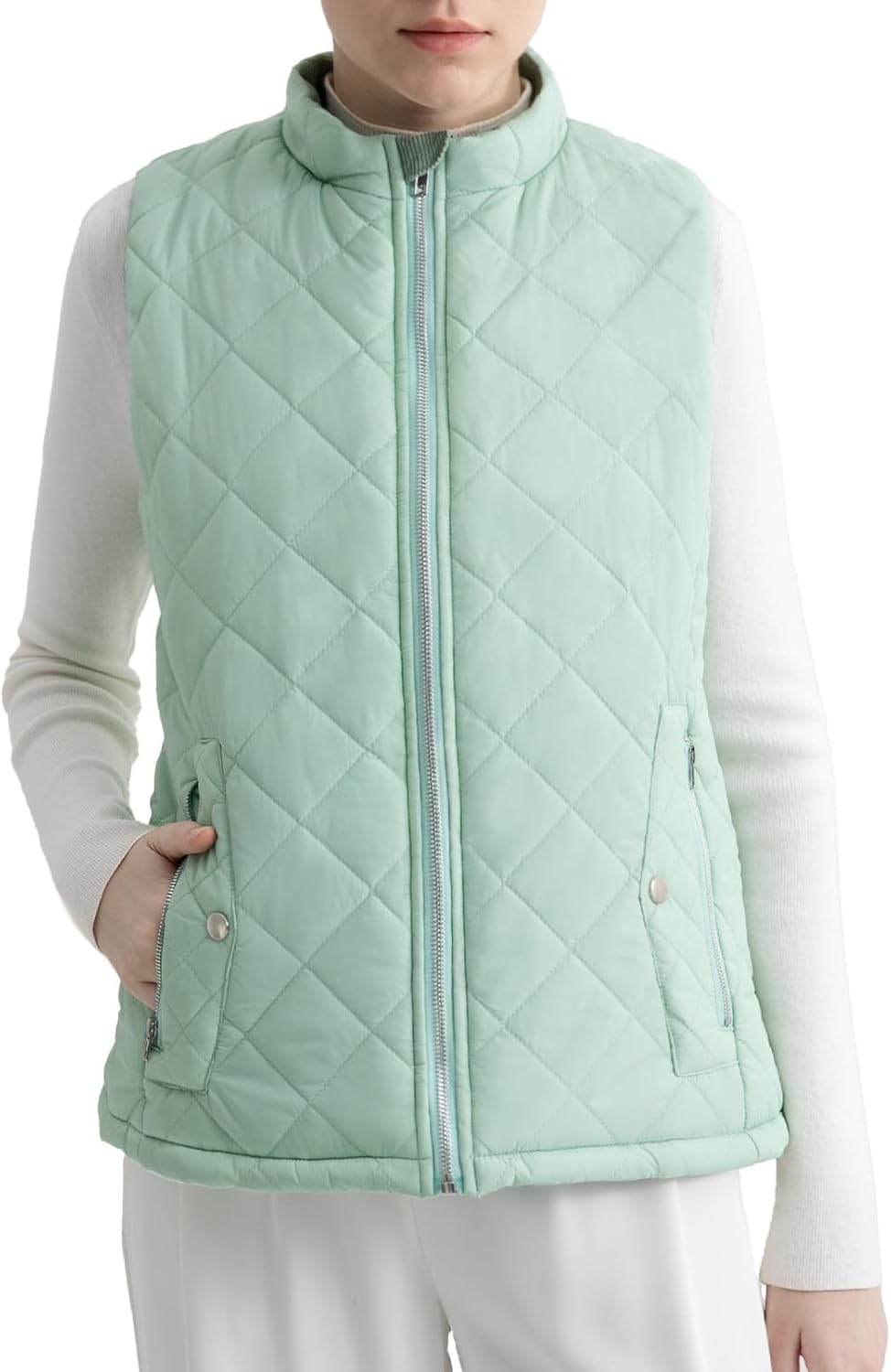 Women's Quilted Puffer Vest with Pockets for All Seasons