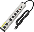 20 Amp Heavy Duty Power Strip with 15 ft 12 Gauge Cord - Garage Ready