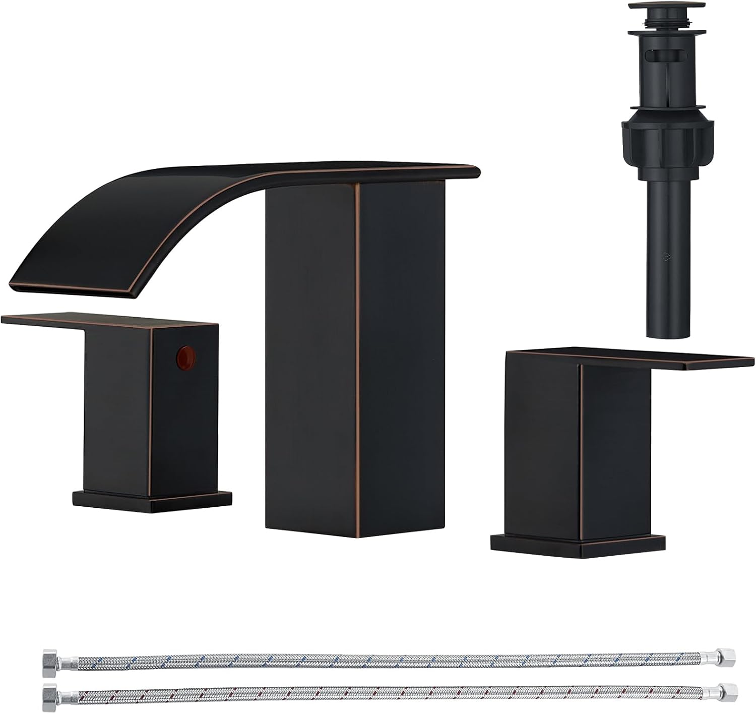 RUMOSE 8 inch Bathroom Faucets Set with Oil Rubbed Bronze Finish