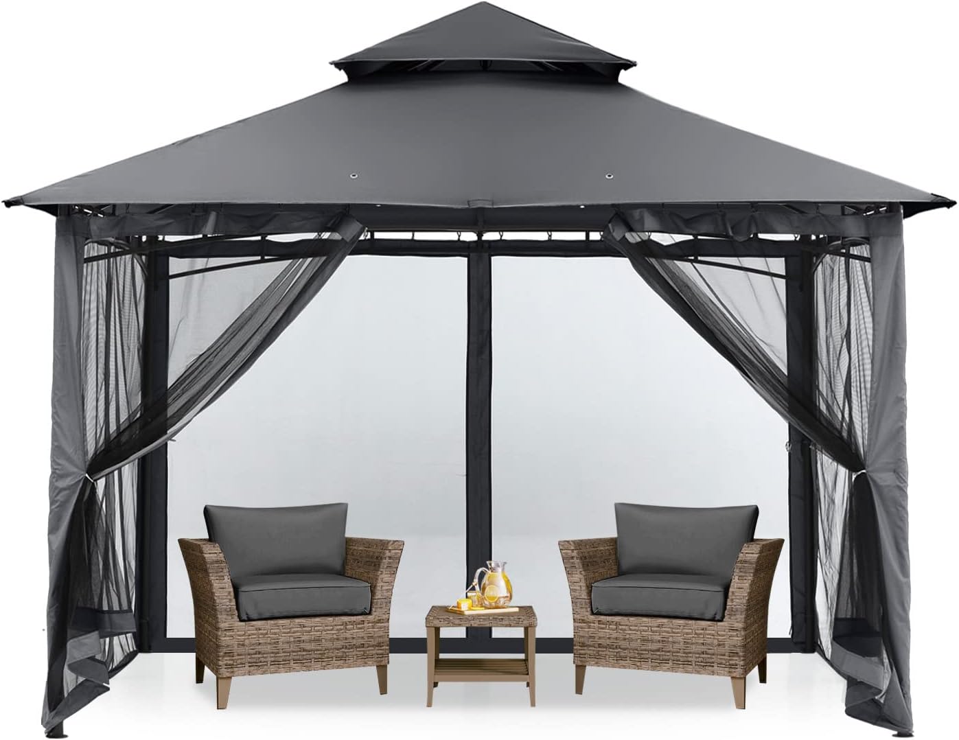 MASTERCANOPY Outdoor Garden Gazebo with Stable Steel Frame