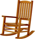 Wooden Oversized Porch Rocker Chair with High Back and Armrest
