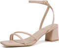 Women's Chunky Block Strappy Square Open Toe Heeled Sandals Lucibenita