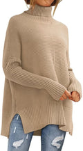 LILLUSORY Women's Oversized Turtleneck Sweater - Cozy Ribbed Tunic up