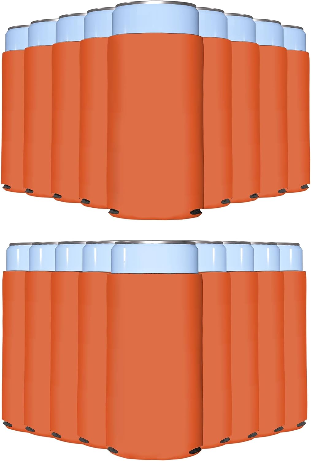 PartyPrints 1000 Pack Orange Blank Slim Can Cooler Sleeves
