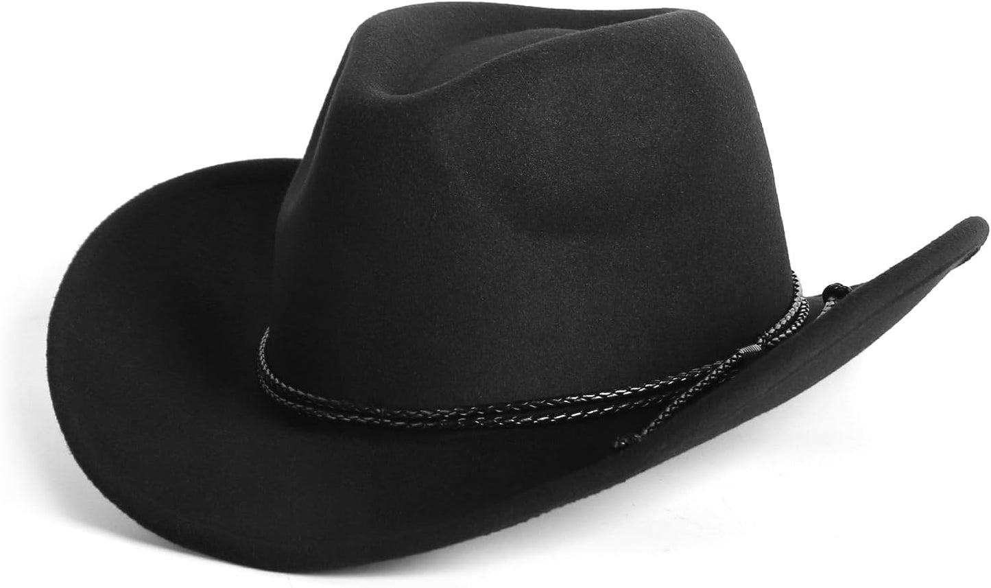 Zylioo Plus Size Felt Cowboy Hats for Men and Women, Multi-Size
