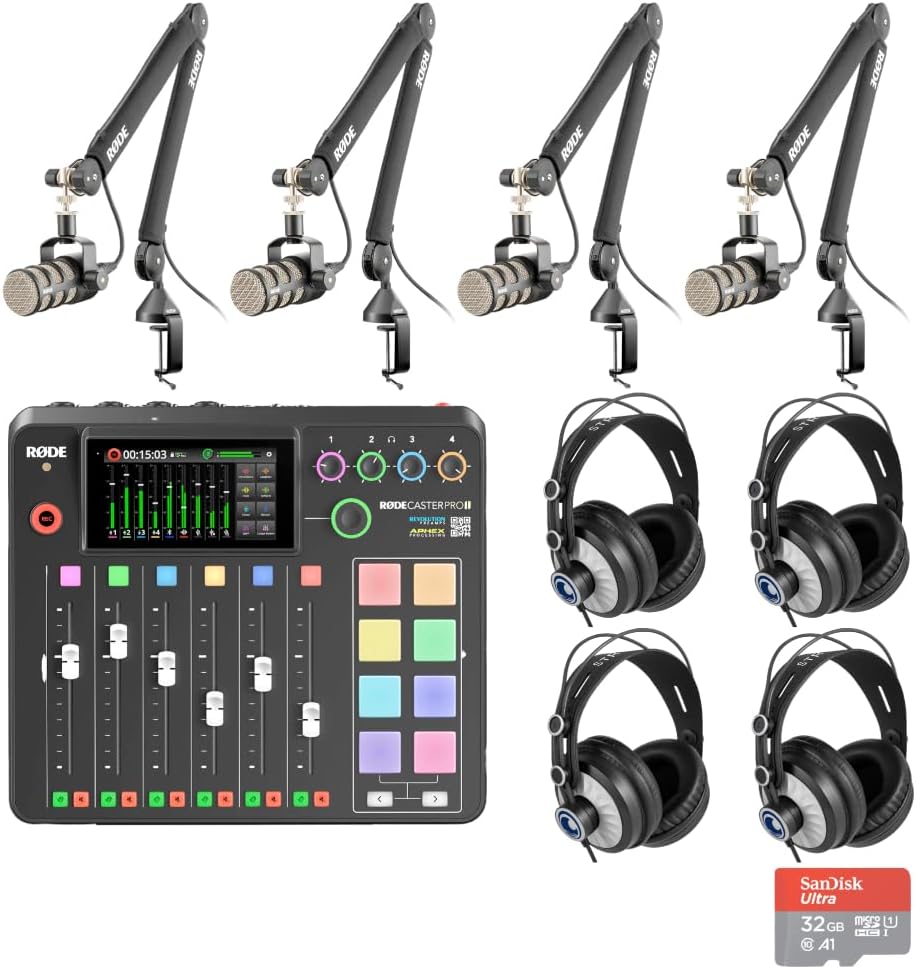 RODECaster Pro II Audio Production Console with Microphones