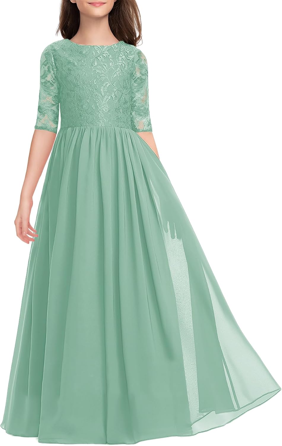 Elegant Vintage Lace Flower Girls Dress for Special Occasions
