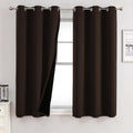 100% Blackout Curtains for Bedroom with Black Liner - Total Darkening