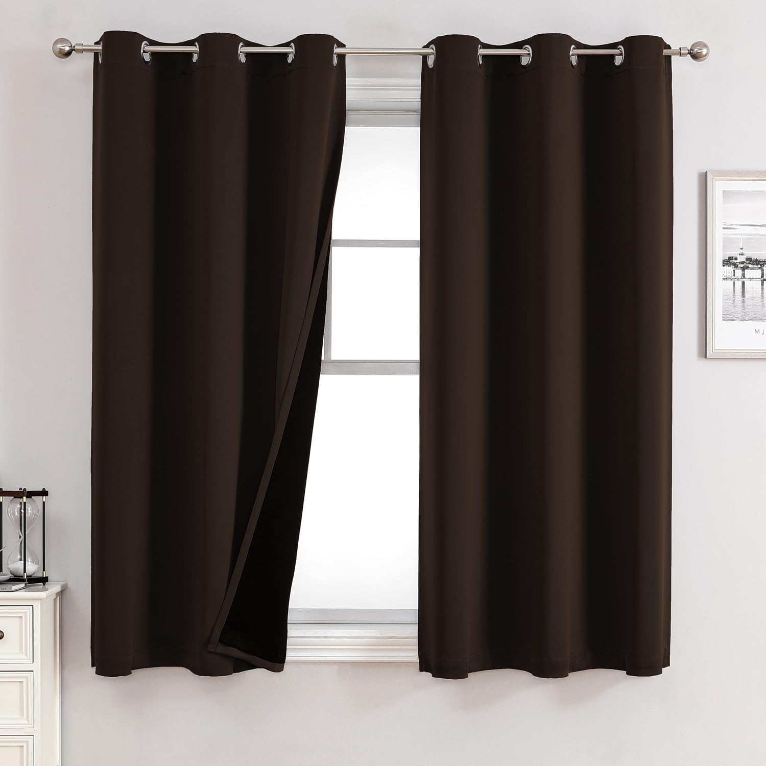 ChrisDowa 100% Blackout Curtains for Bedroom Total Blackout