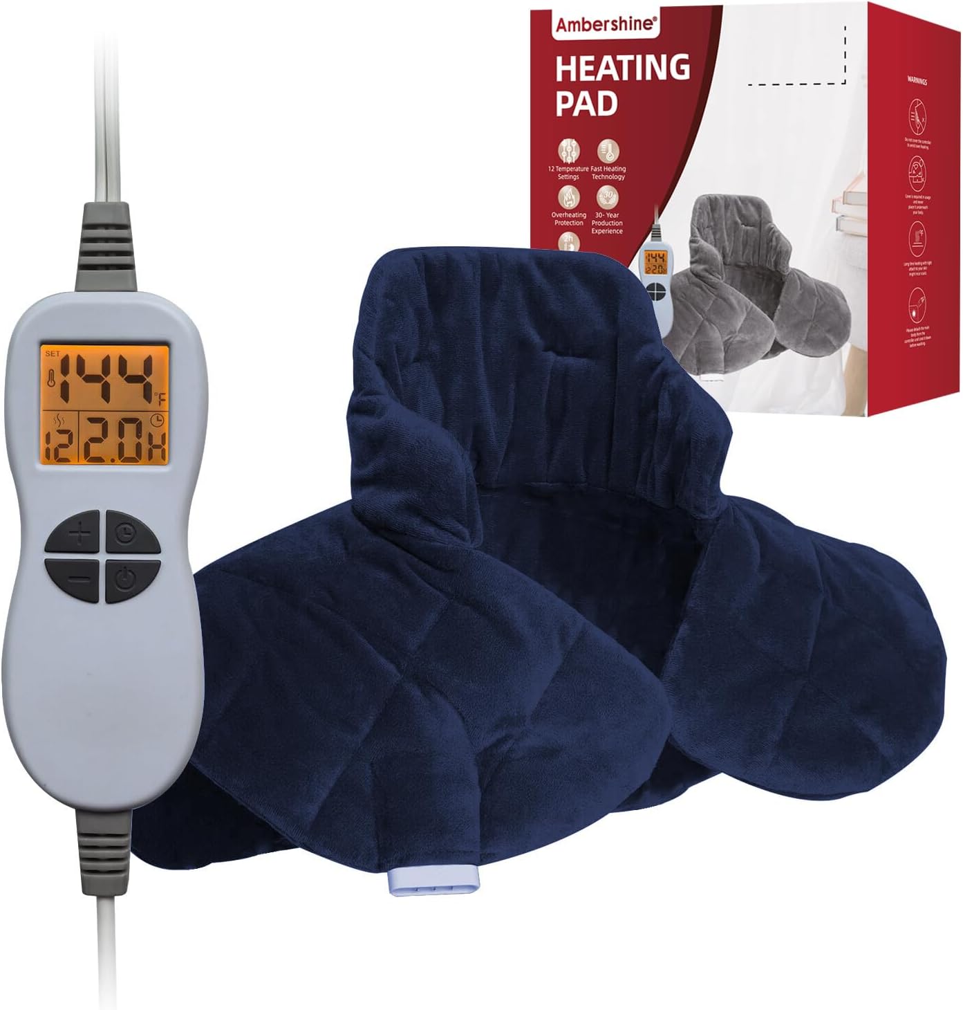 Ambershine Weighted Neck & Shoulder Heating Pad for Pain Relief