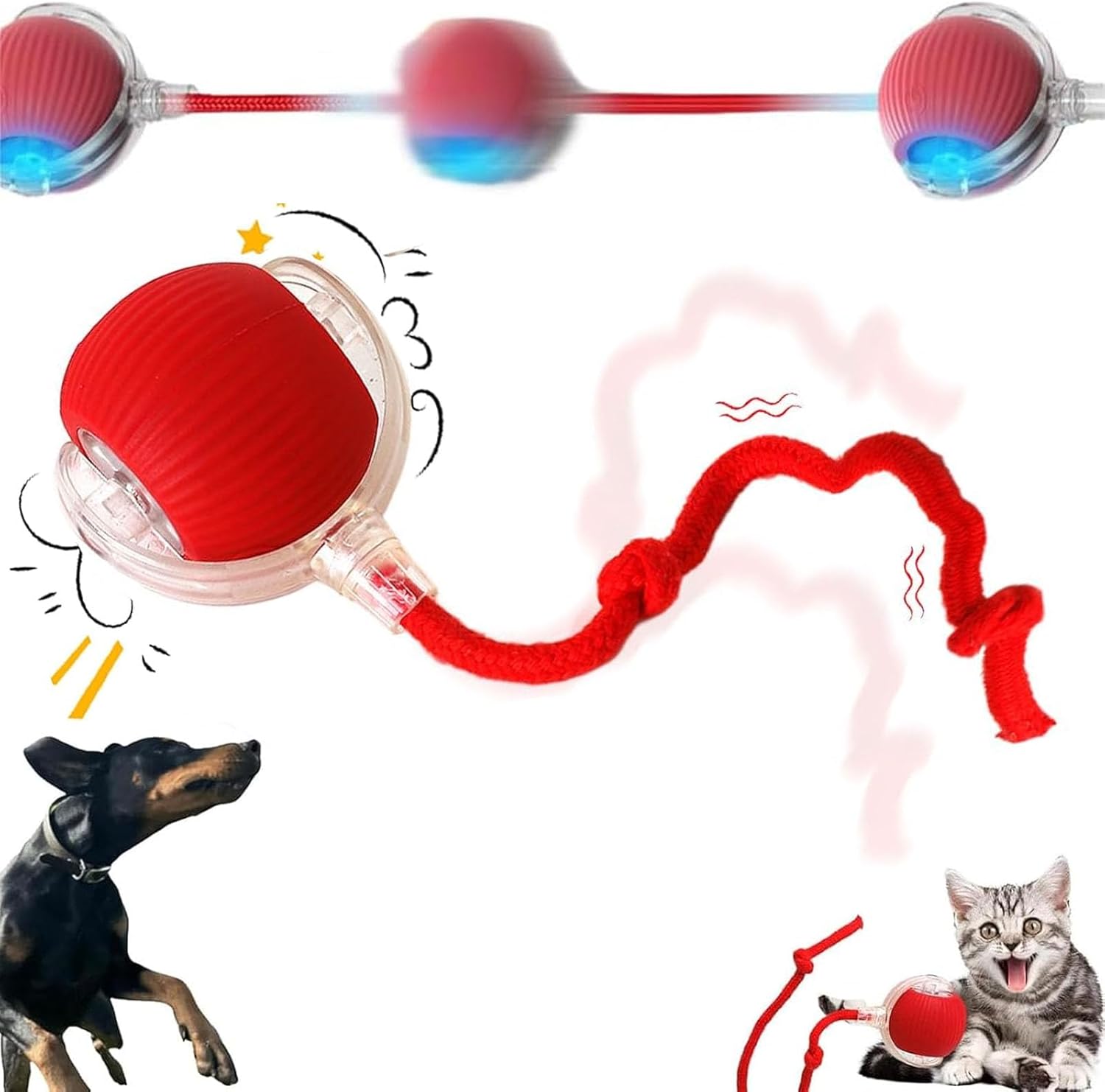 Interactive Self-Rolling Pet Ball