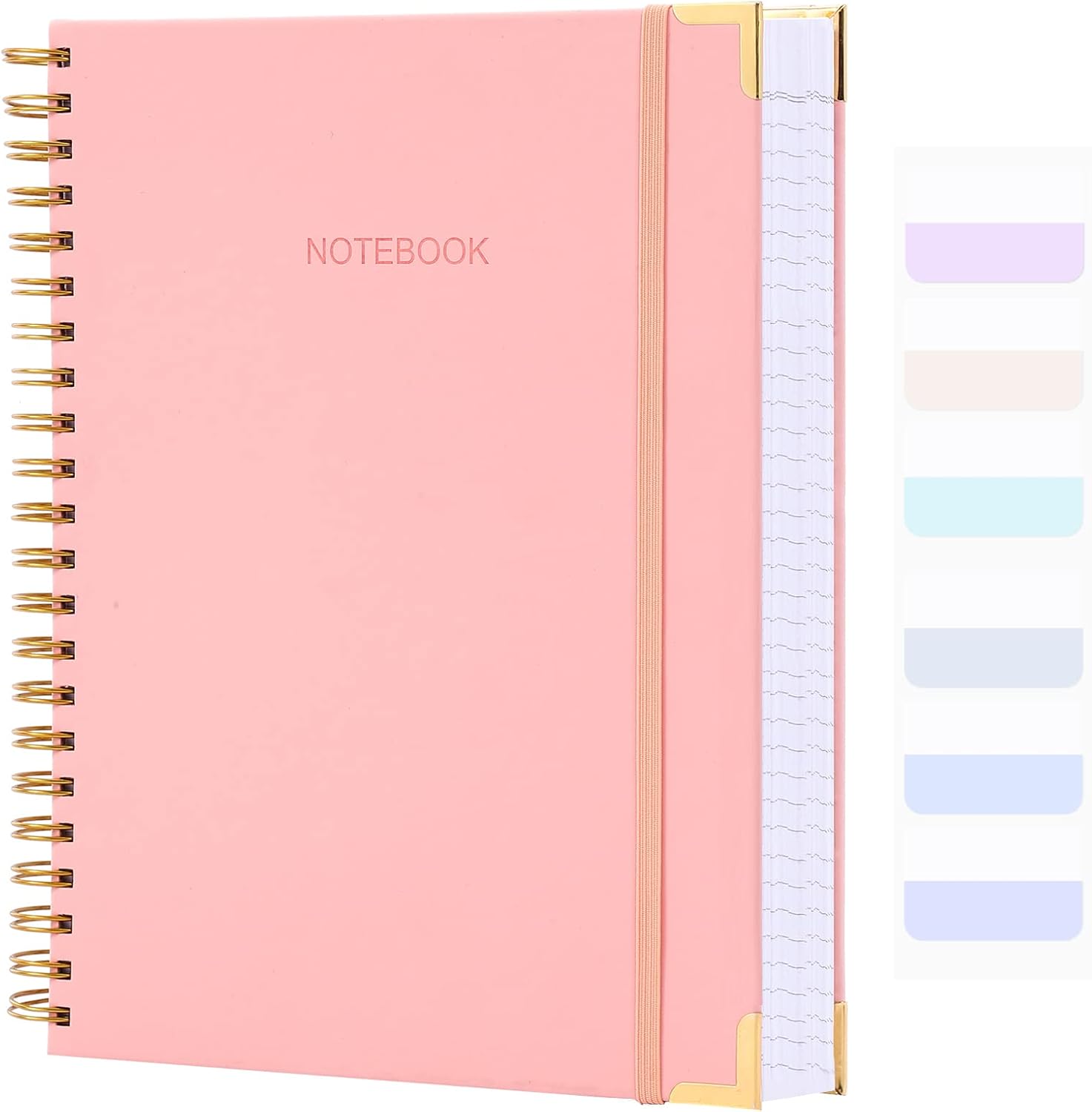 300 Page B5 Pink Leather Journal w/ Index Tabs by Amanple