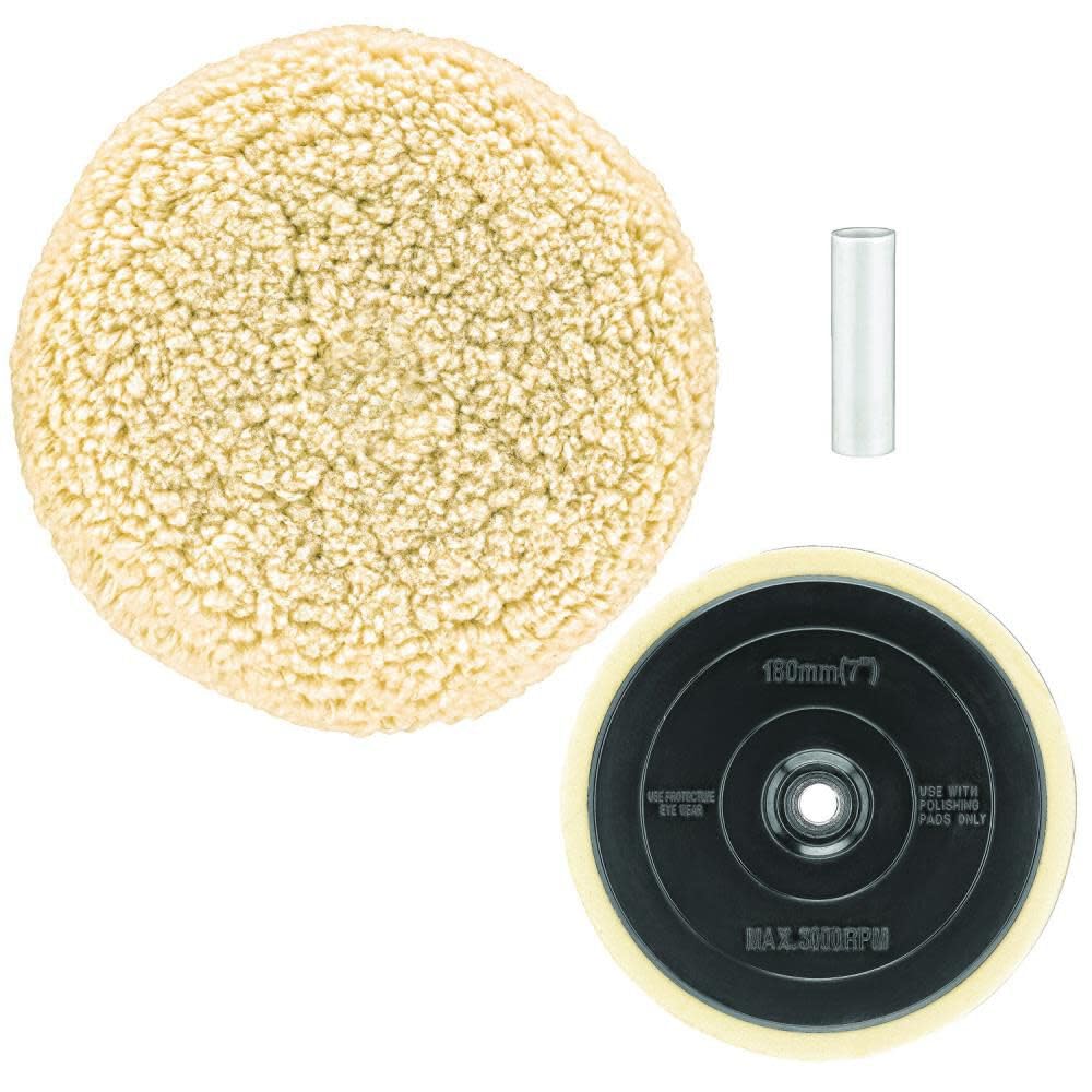 DEWALT Wool Buffing Pad and Backing Pad Kit for Superior Shine