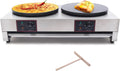 Commercial Electric Crepe Maker - Dual 1700W Heads, Wide Temp. Range
