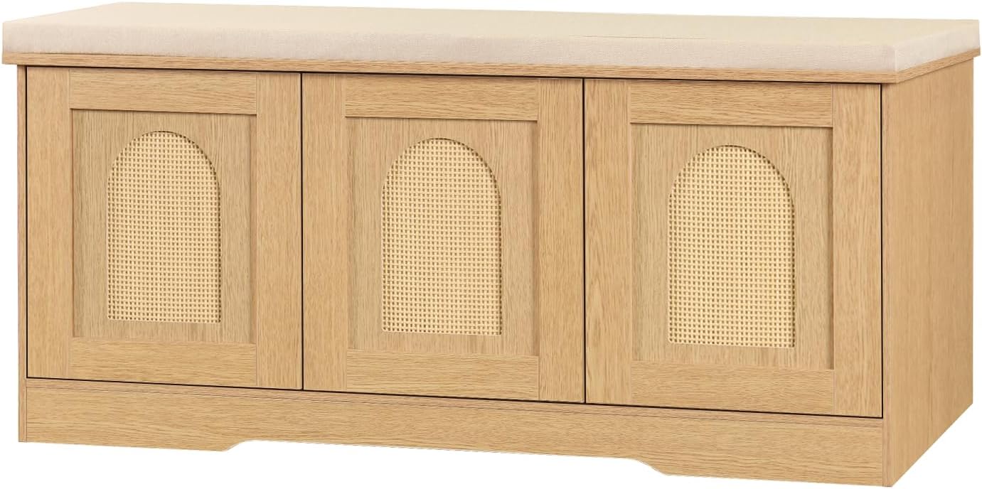 DINZI LVJ Shoe Bench - Stylish Entryway Storage with Cushion