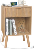 Wood Nightstand with Charging Station for Modern Bedrooms