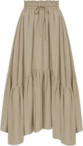 Women's High Waist Maxi Skirt in Scarlet Darkness for Renaissance Look