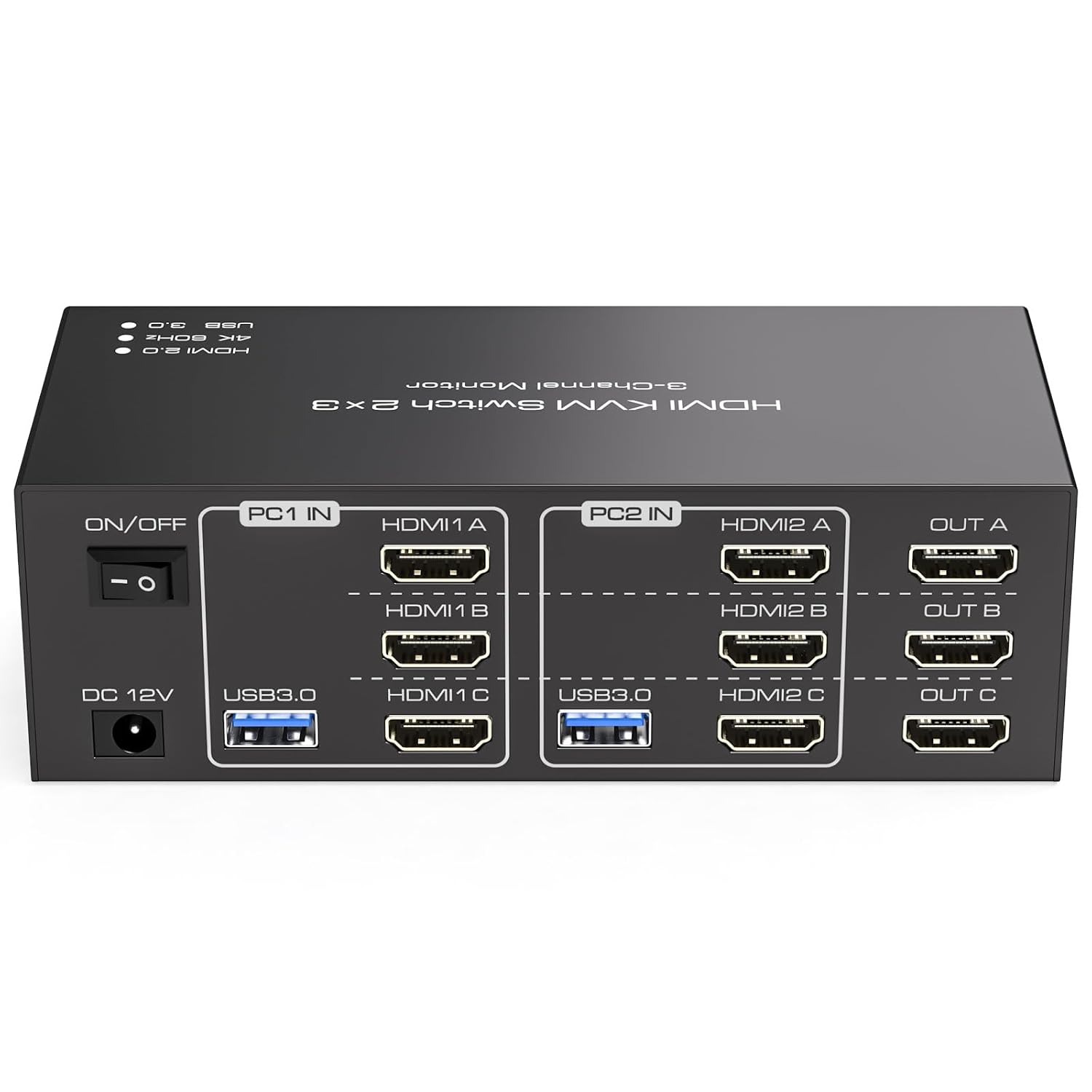 HDMI KVM Switch 3 Monitors 2 Computers for Seamless Sharing