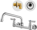 Airuida 8in Wall Mount Utility Kitchen Sink Faucet - Durable 2-Handle