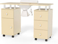 Manicure Table Nail Desk for Nail Tech - Mobile Station with Dust