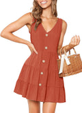 MITILLY Women's Casual T-Shirt Dress with Pockets and V Neck
