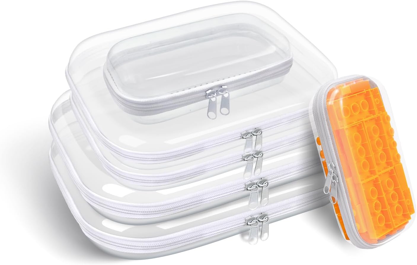 Clear Hard Plastic Zipper Case for Organized Travel Storage