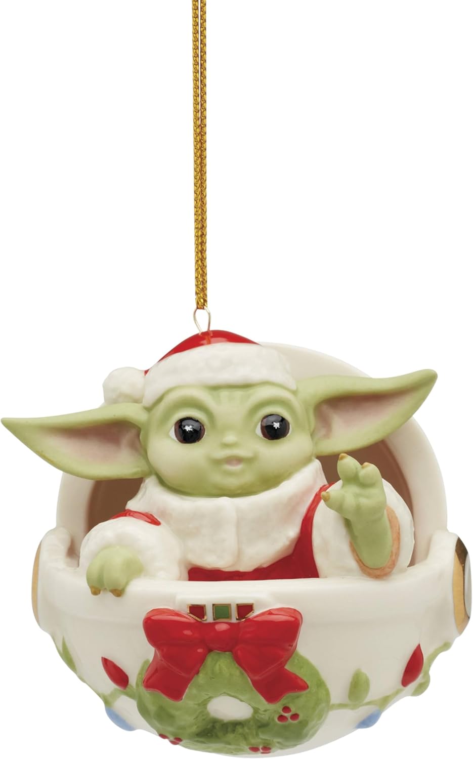 Lenox Grogu's Holiday Hover Pram Ornament for Christmas Cheer