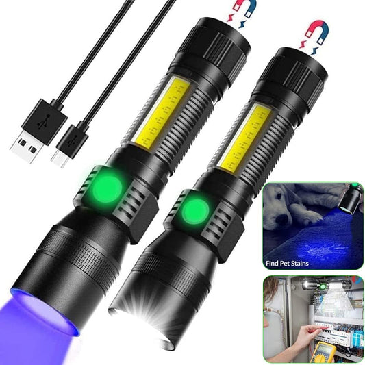 2000LM Rechargeable Black Light UV Flashlight - Detect Pet Stains Easily!