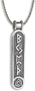 Viking Rune Formula Pendant Necklace for Men - 925 Sterling Silver