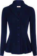 Women's Vintage Cardigan Sweater with Elegant Shawl Lapel Design