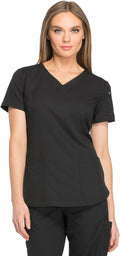 Dickies Dynamix Womens V-Neck Scrub Top - Stretch, Moisture Wicking